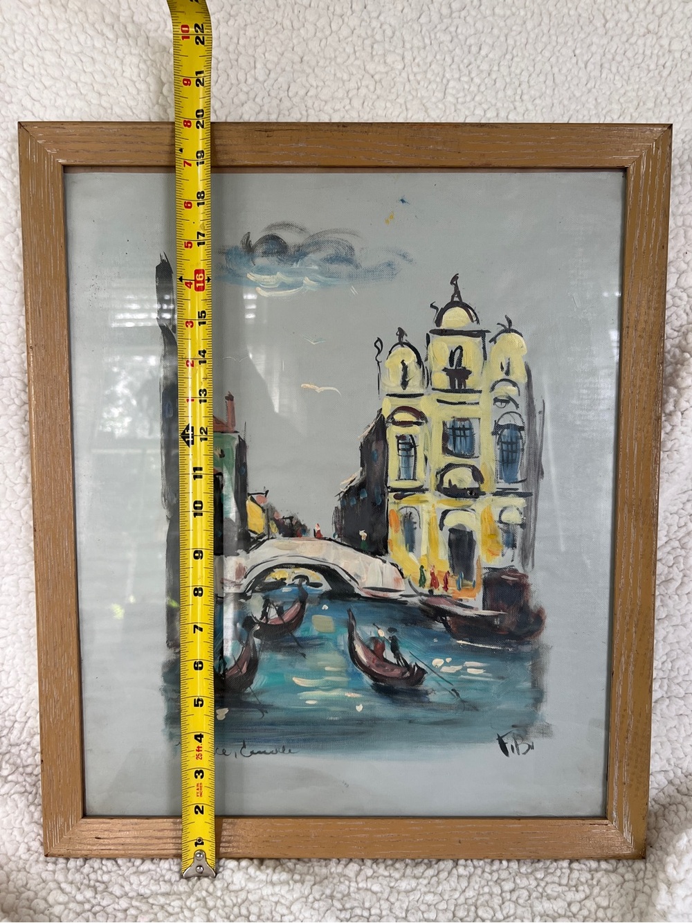Beautiful Venice, Framed Oil Painting,  Signed, Vintage, 16”x 20” - Picture 12 of 12